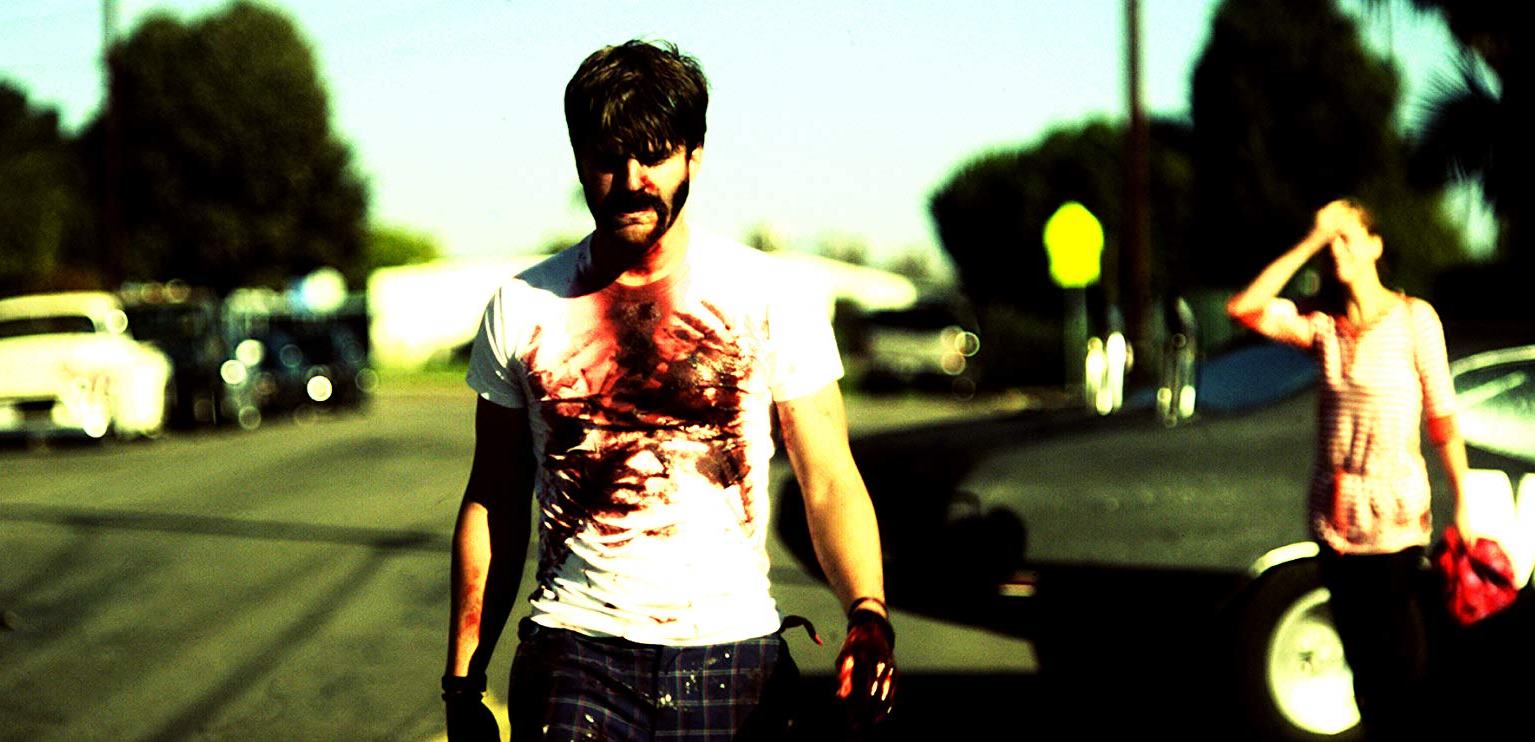 Woodrow (Evan Glodell, also the film's writer and director) descends into a disturbed mental space in Bellflower (2011)