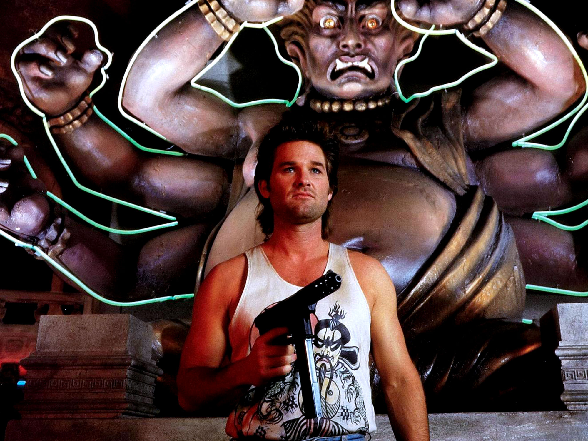 Kurt Russell as Jack Burton in Big Trouble in Little China (1986)