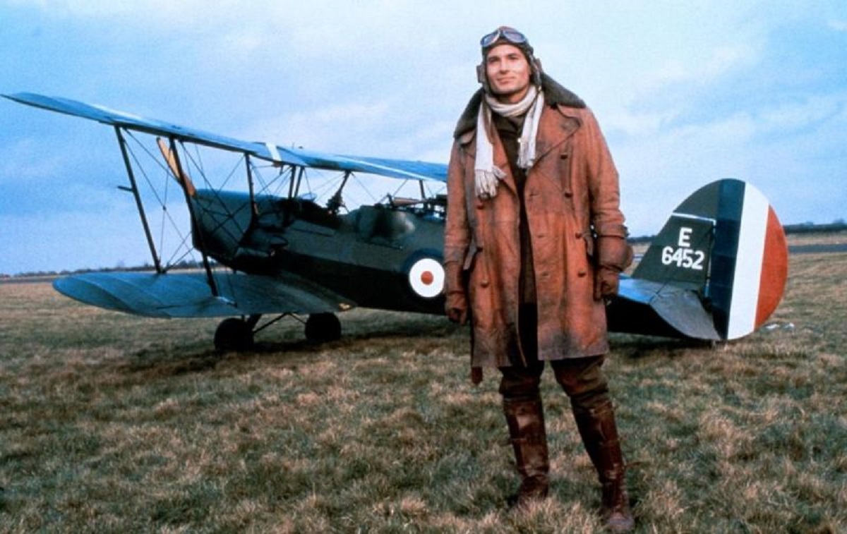 Neil Dickson as Captain James ‘Biggles’ Bigglesworth, a near perfect depiction of Captain W.E. Johns flying ace hero in Biggles (1986)
