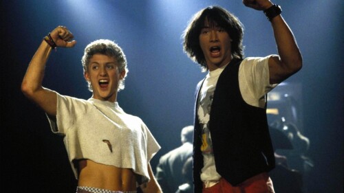 Bill (Alexander Winter) and Ted (Keanu Reeves) in Bill and Ted's Excellent Adventure (1989)