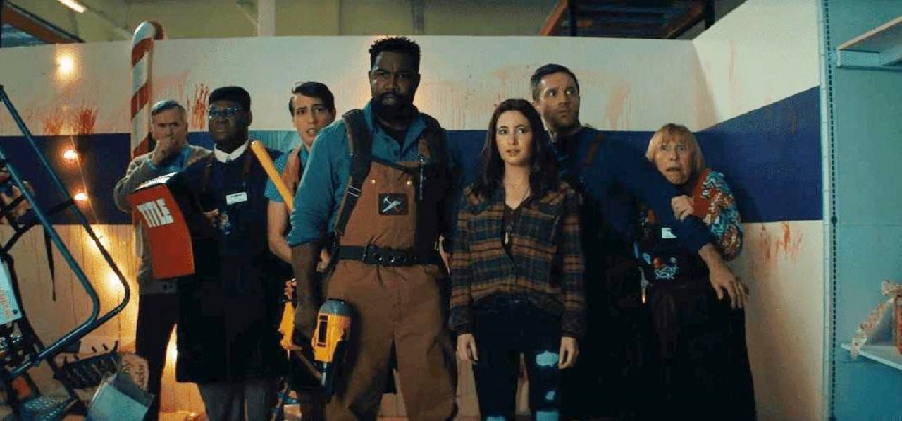 Bruce Campbell, Stephen Peck, Ryan Lee, Michael Jai White, Ivana Baquero, Devon Sawa and Ellen Colton in Black Friday (2021)