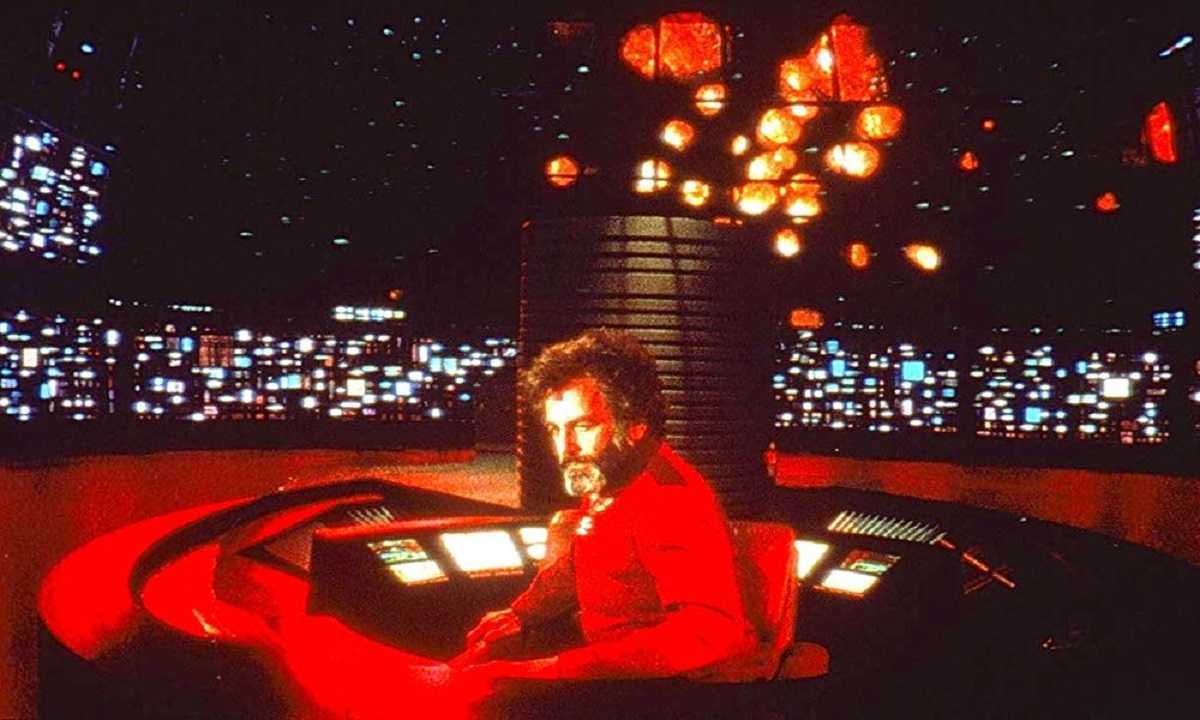 Dr Hans Reinhart (Maximilian Schell) on the bridge of The Cygnus in The Black Hole (1979)