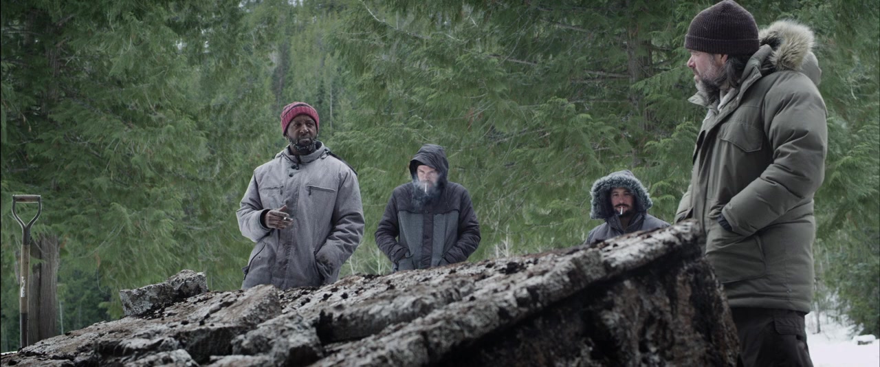 (l to r) Marc Anthony Williams, Carl Toftfelt, Shane Twerdum and Michael Dickson at the opening of the barrow in Black Mountain Side (2014)