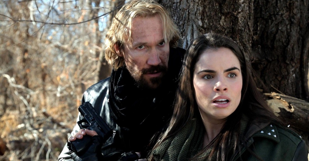 Josh McManus (David A.R. White) and Sofia (Hilty Bowen) in The Black Rider: Revelation Road (2014)