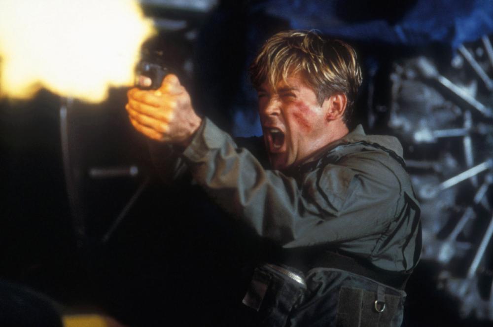 Michael Dudikoff in action as pilot Vince Conners in Black Thunder (1998)