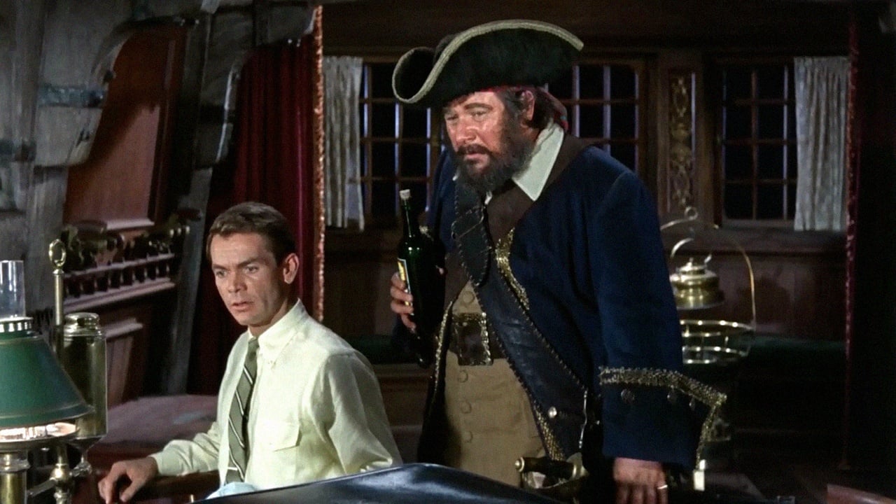 Coach Steve Walker (Dean Jones) and Captain Blackbeard (Peter Ustinov) in Blackbeard's Ghost (1968)