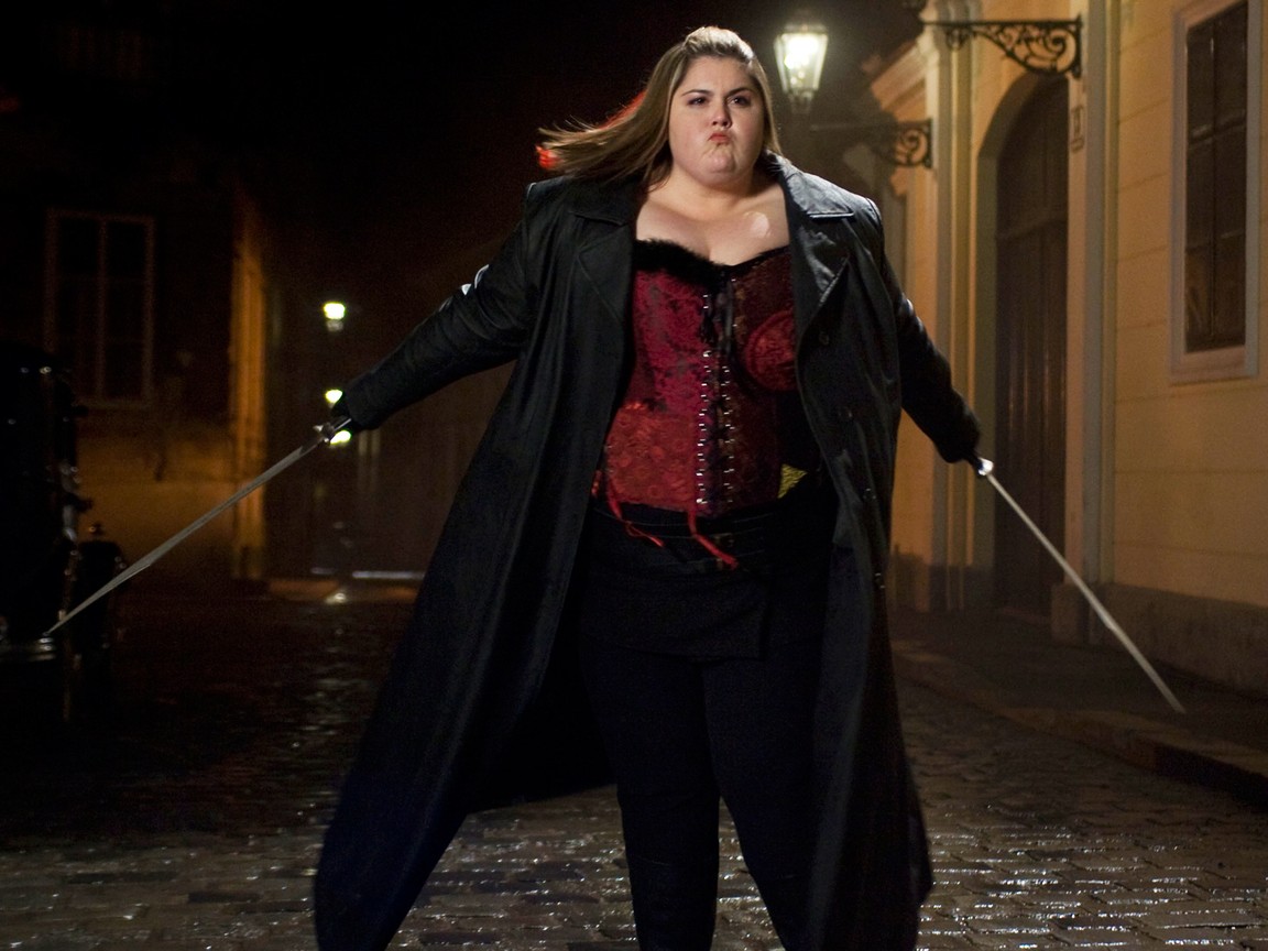 Lindsay Hollister hunting vampires as Blubberella (2011)