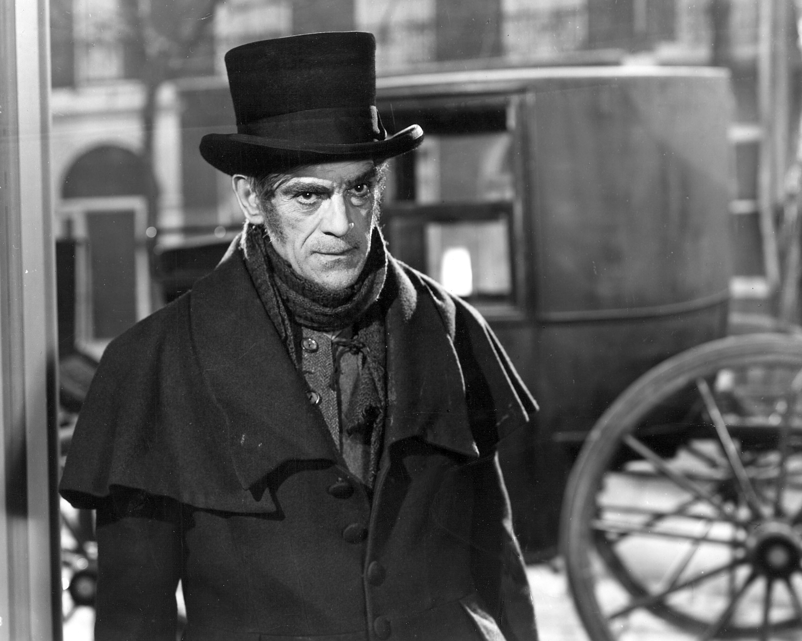 Boris Karloff as cabman John Gray in The Body Snatcher (1945)