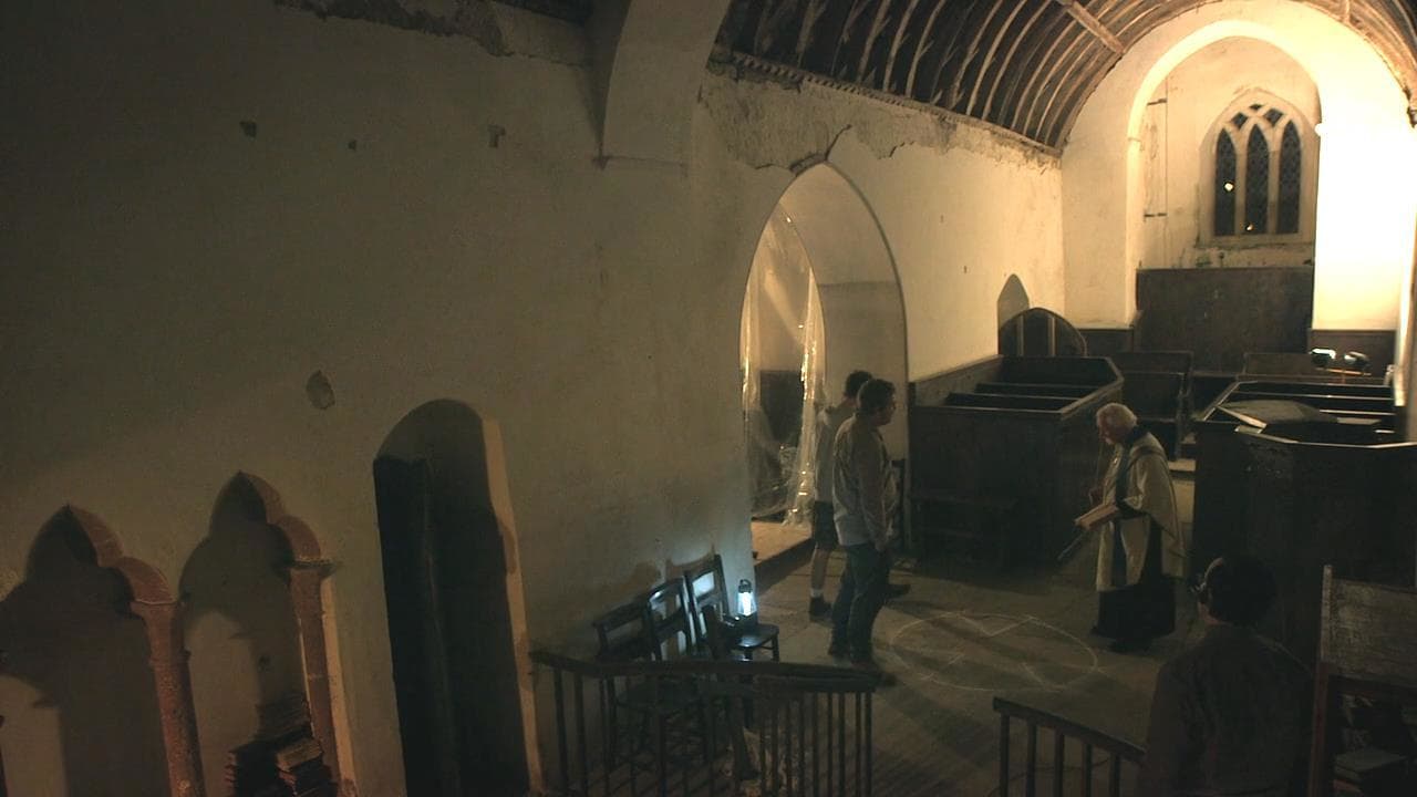 The team investigate the haunted church in The Borderlands (2013)