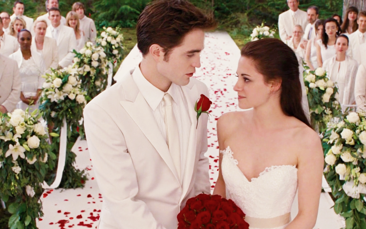 Robert Pattinson and Kirsten Stewart exchanging vows during the wedding in Breaking Dawn Part 1 (2011)