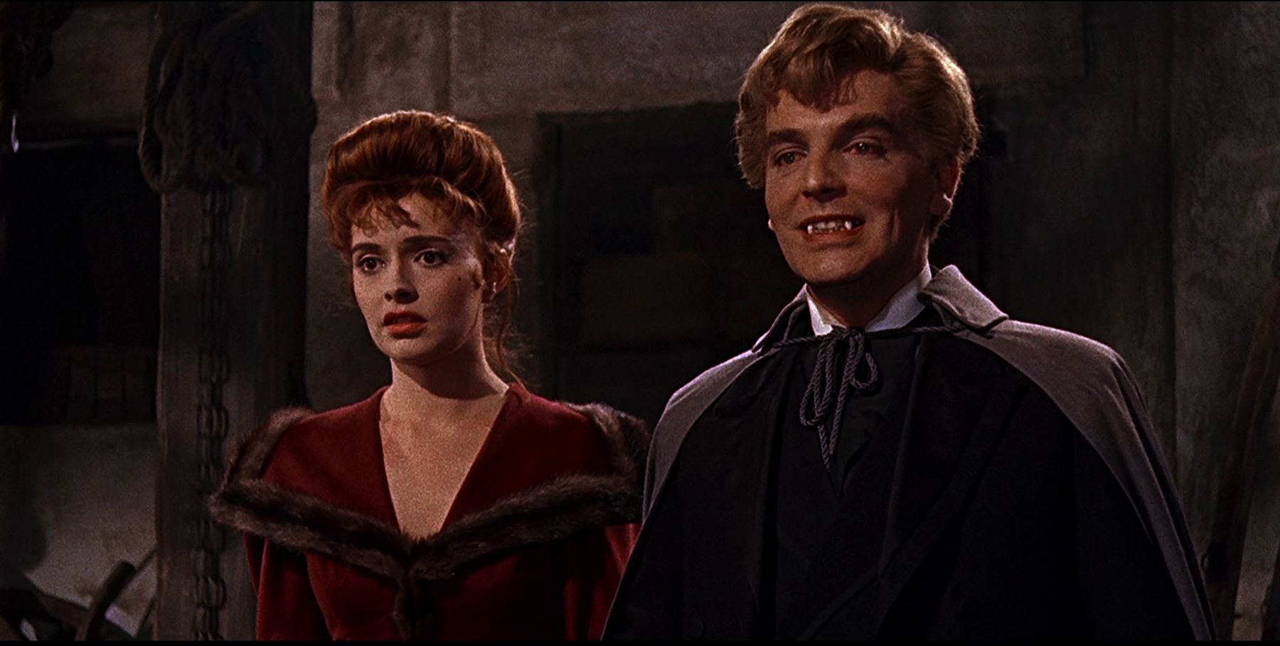 Schoolteacher Yvonne Monlaur with David Peel as Baron Meinster in The Brides of Dracula (1960)