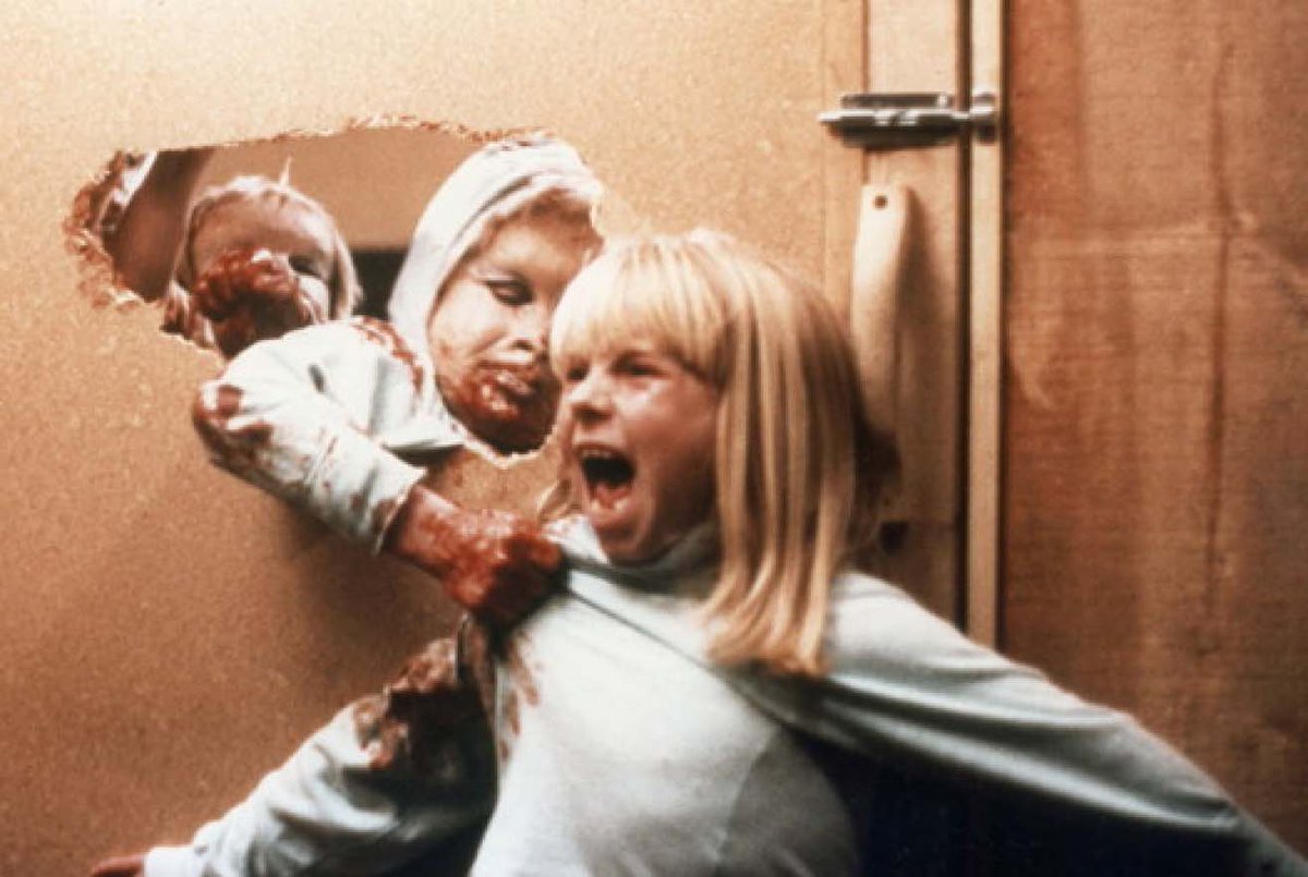 Young Candy (Cindy Hinds) under attack by the mutant children in The Brood (1979)