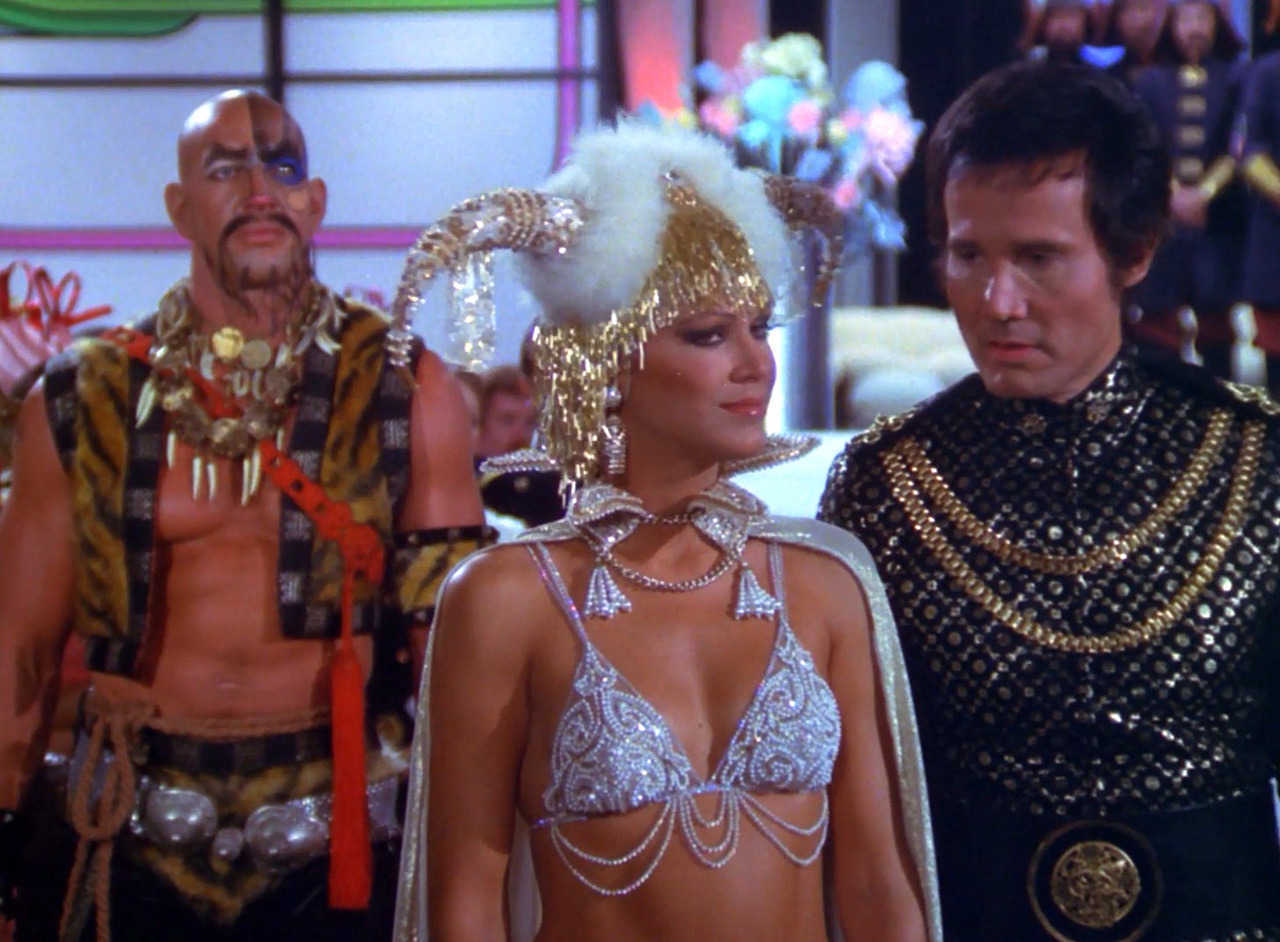 Princess Ardala (Pamela Hensley) and Kane (Henry Silva) in Buck Rogers in the 25th Century (1979)