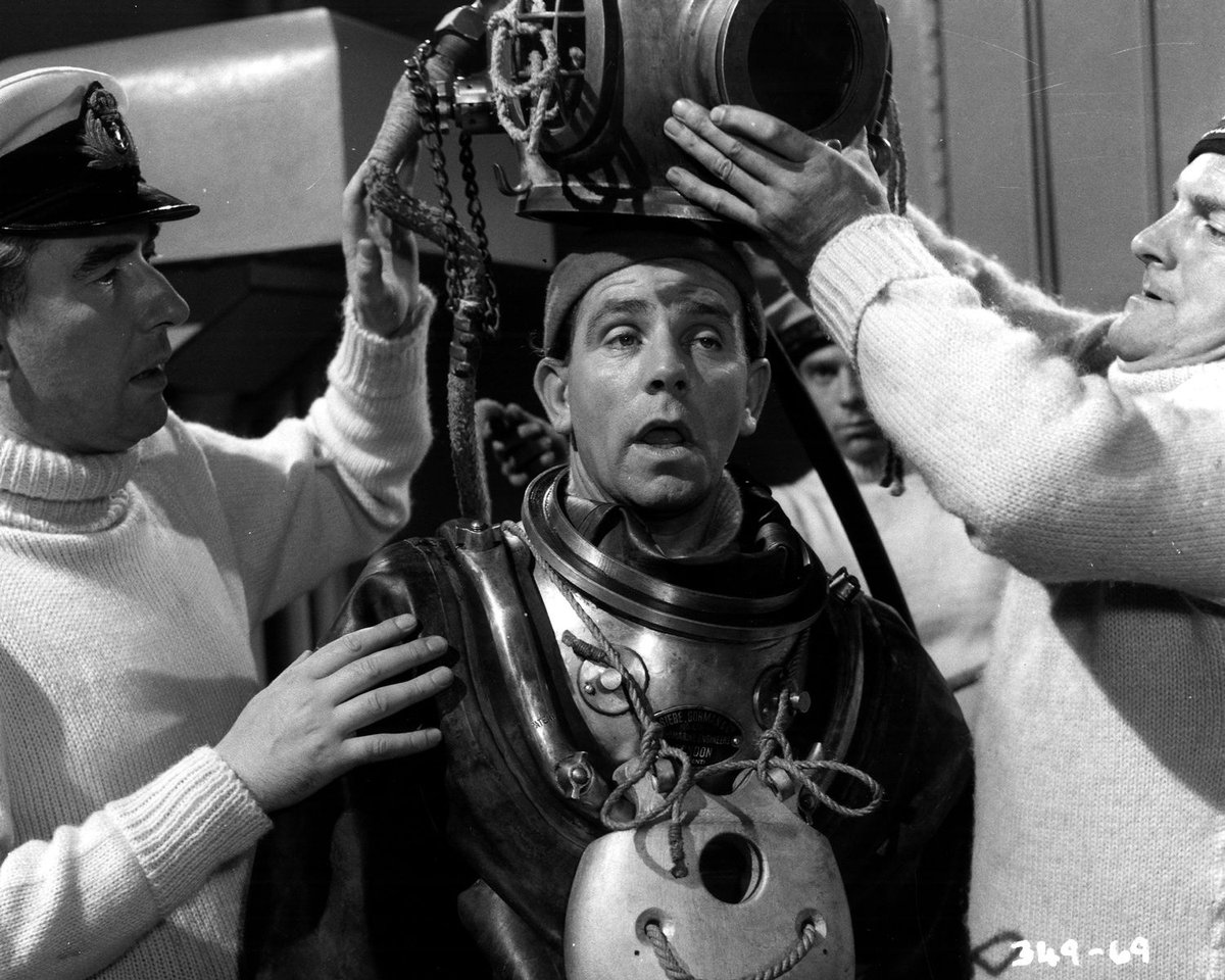 Norman Wisdom placed in a diving suit in The Bulldog Breed (1960)