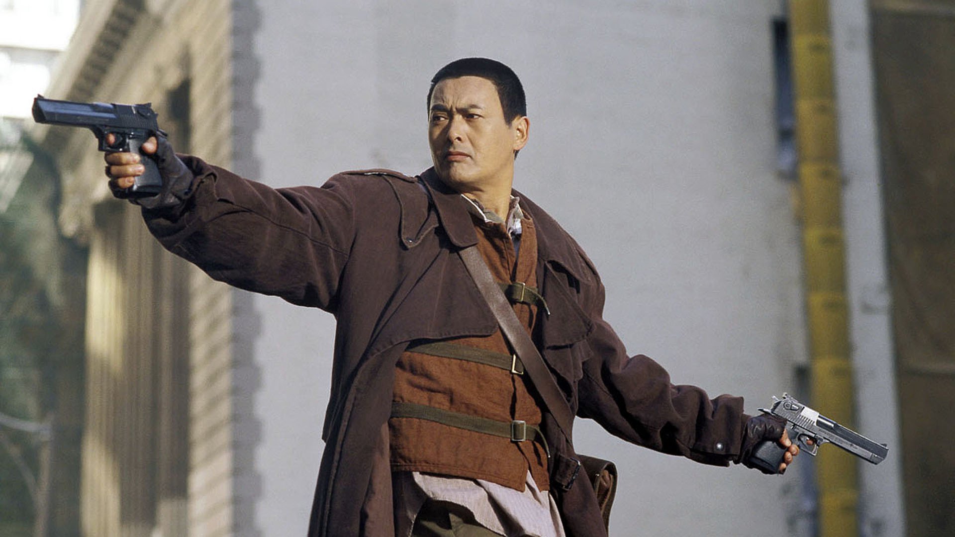 Chow Yun Fat in action as the the Monk With No Name in Bulletproof Monk (2003)