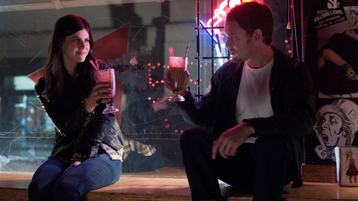 Anton Yelchin with new girlfriend Alexanda Daddario in Burying the Ex (2014)