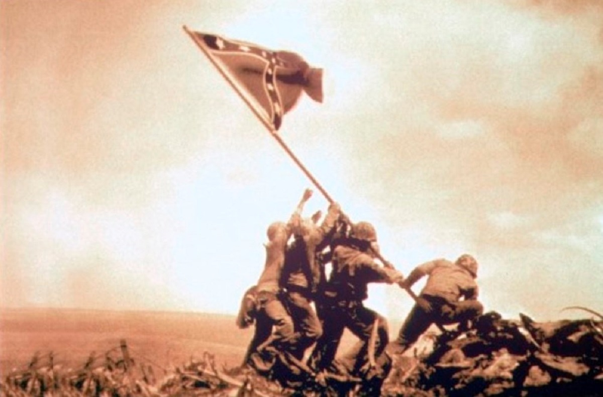 The Confederate flag raised at Iwo Jima in C.S.A.: The Confederate States of America (2004) poster