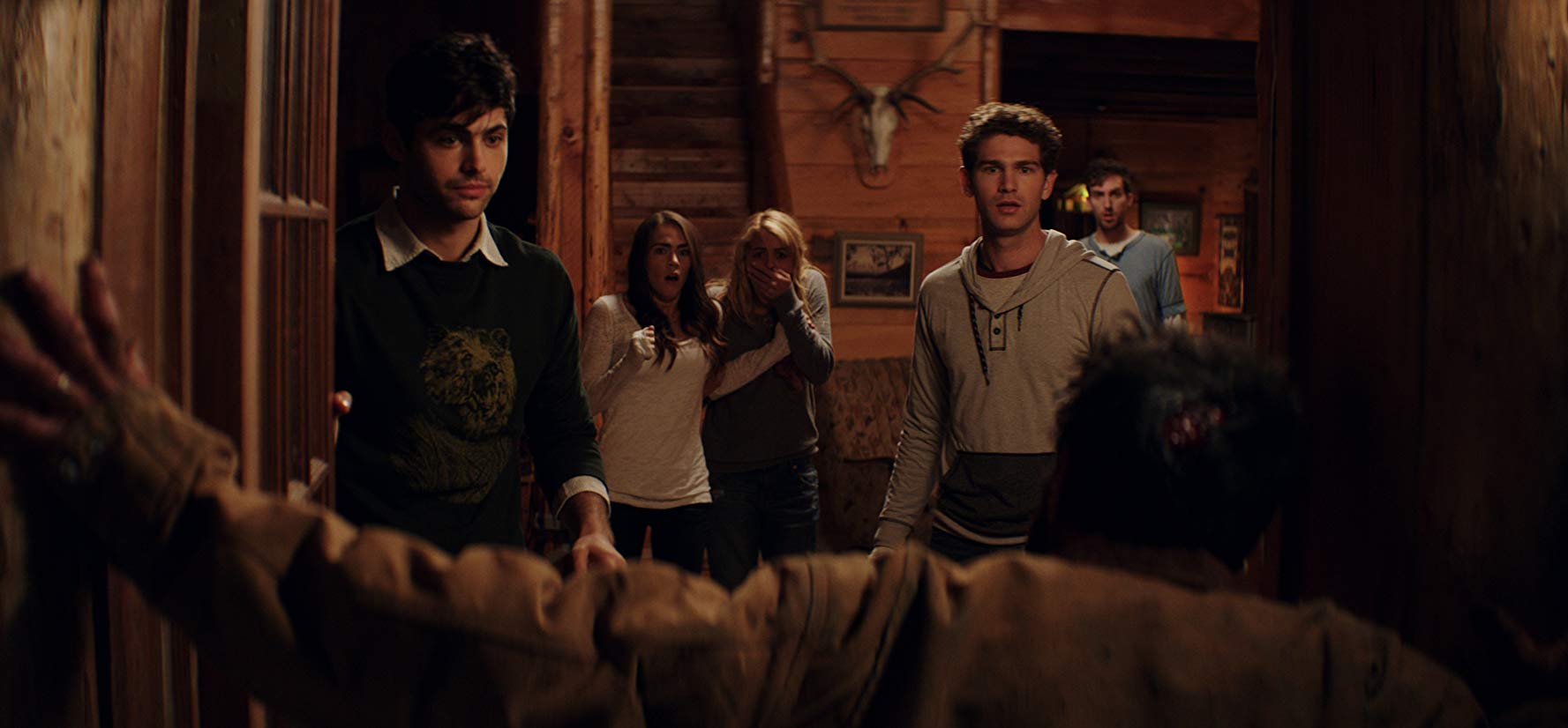 Matthew Daddario, Nadine Crocker, Gage Golightly, Samuel Davis and Dustin Ingram in Cabin Fever (2016)