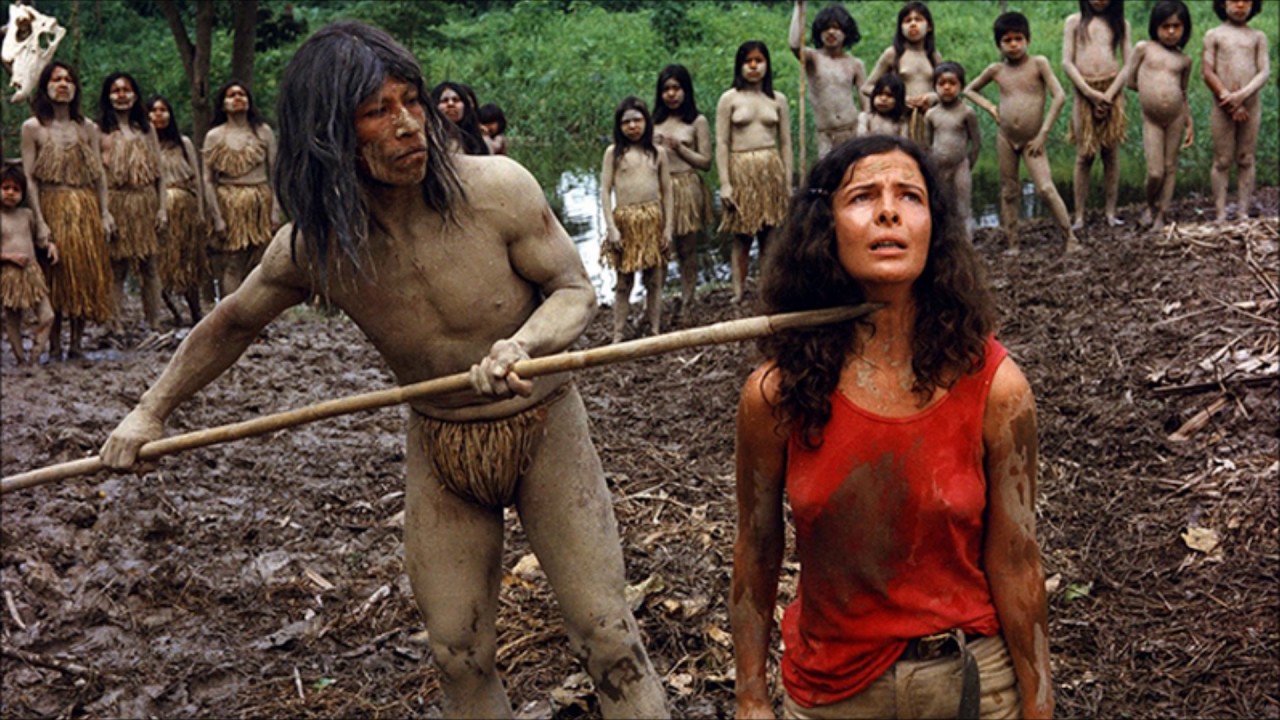 Lorraine del Salle made a prisoner by the natives in Cannibal Ferox (1981)