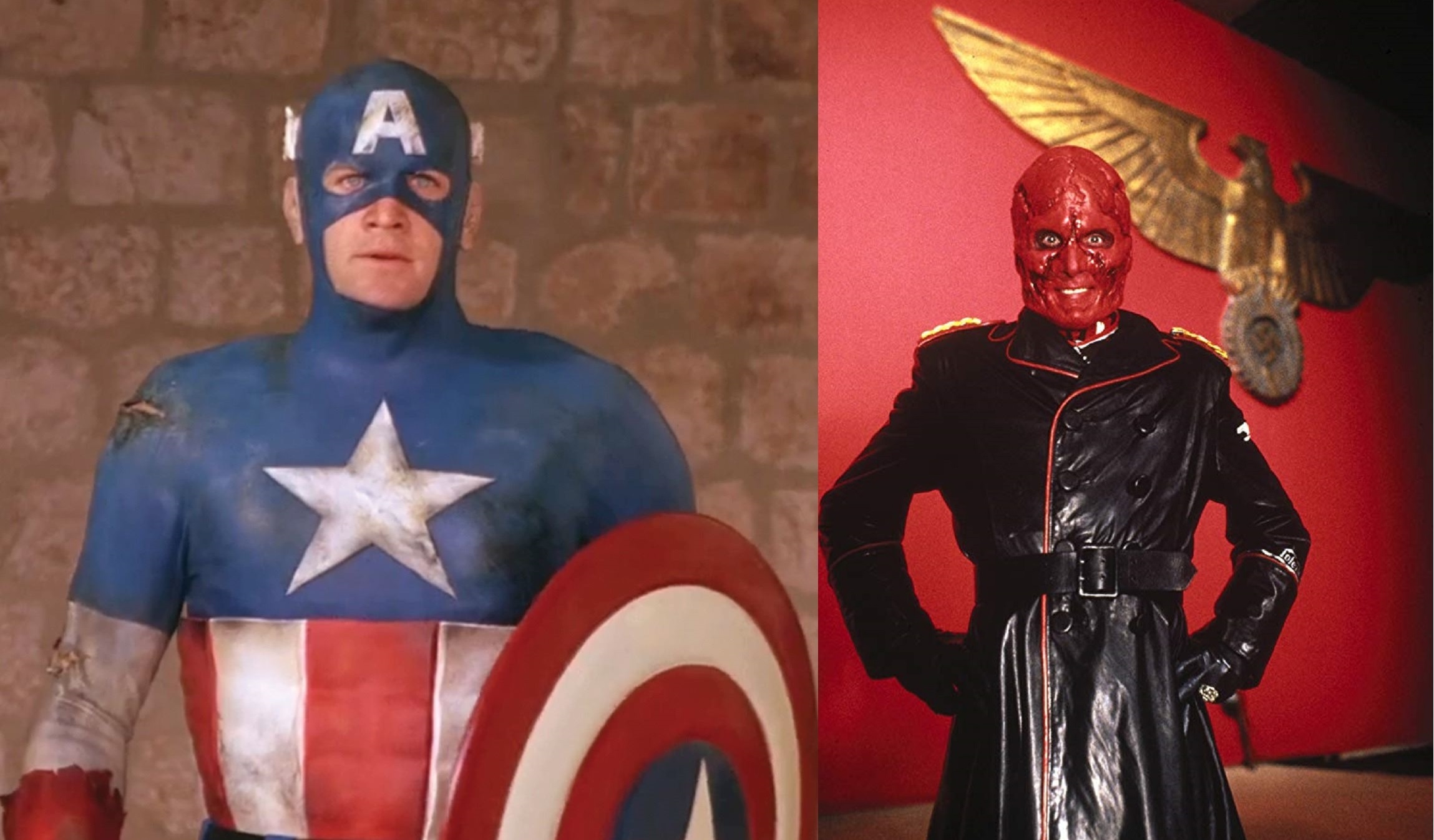 Matt Salinger as Captain America; Scott Paulin as The Red Skull in Captain America (1990)