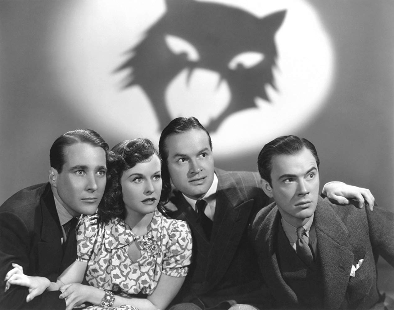 Douglass Montgomery, Paulette Goddard, Bob Hope, John Beal in The Cat and the Canary (1939)