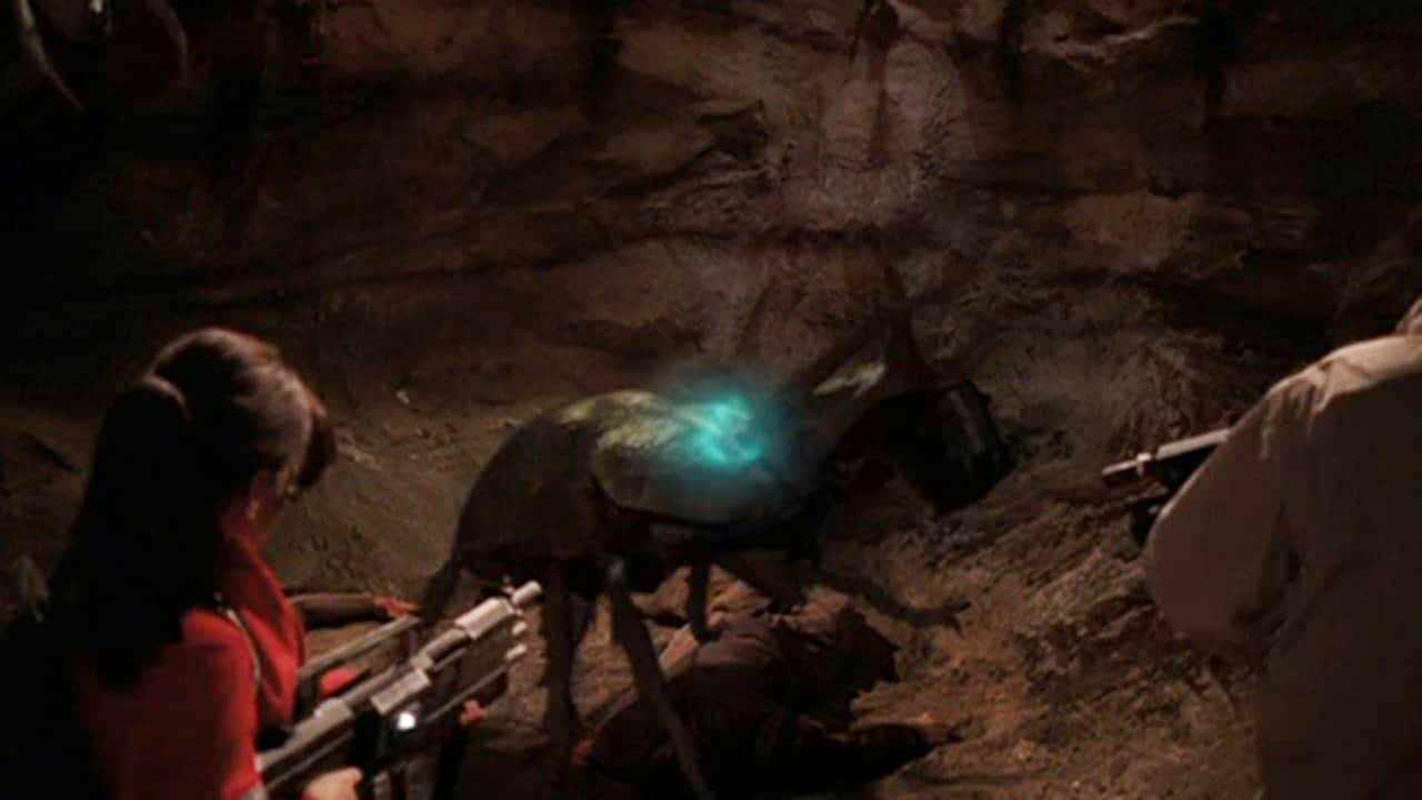 Spelunkers vs giant beetles in Caved In (2006)