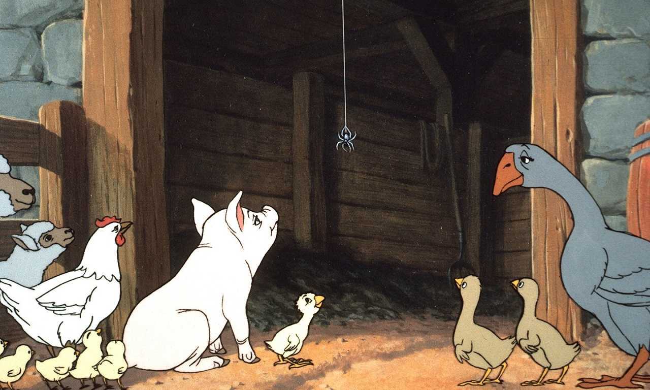 Wilbur, Charlotte and the animals in Charlotte's Web (1973)