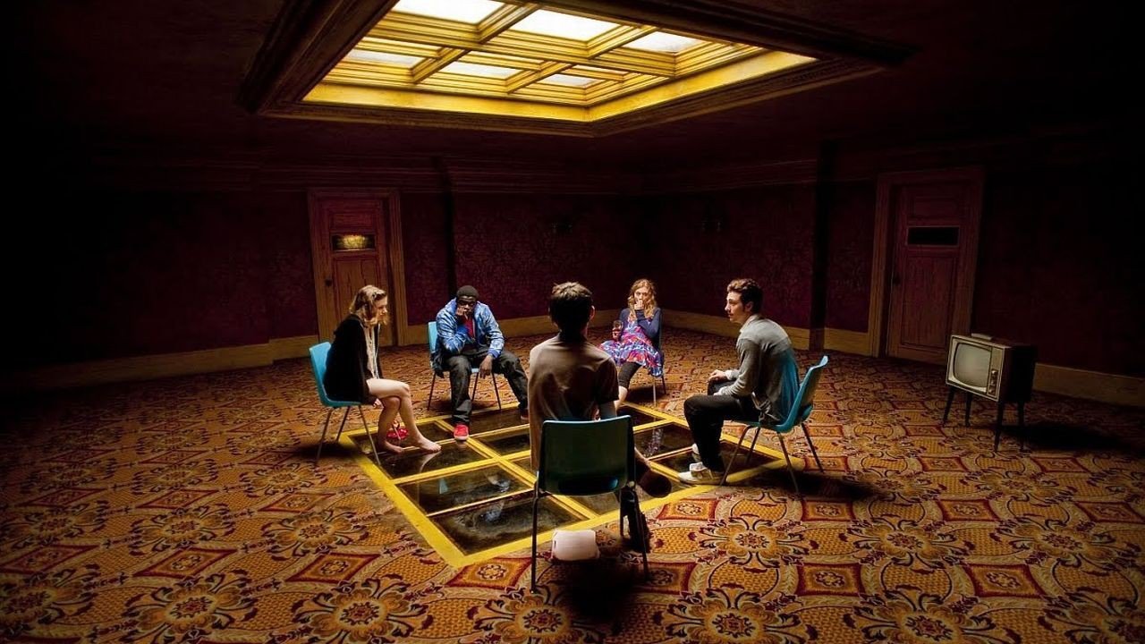 The group meet in the chatroom - a unique method of visually depicting internet communication in Chatroom (2010)