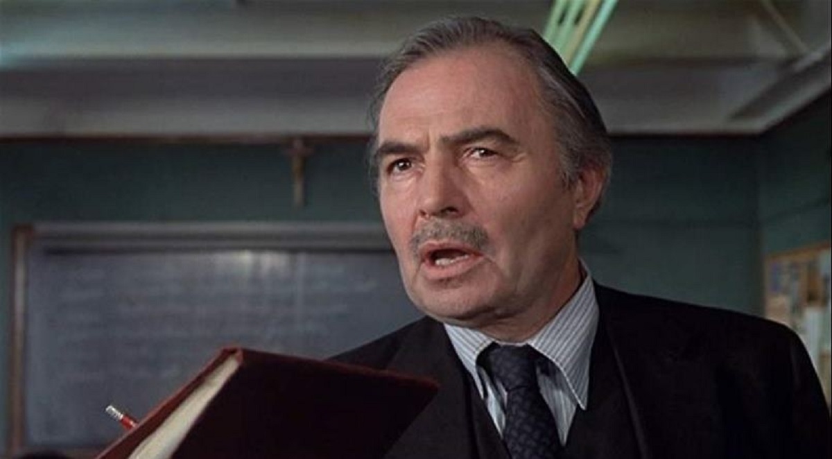 James Mason as Mallory the persecuted Latin master in Child's Play (1972)