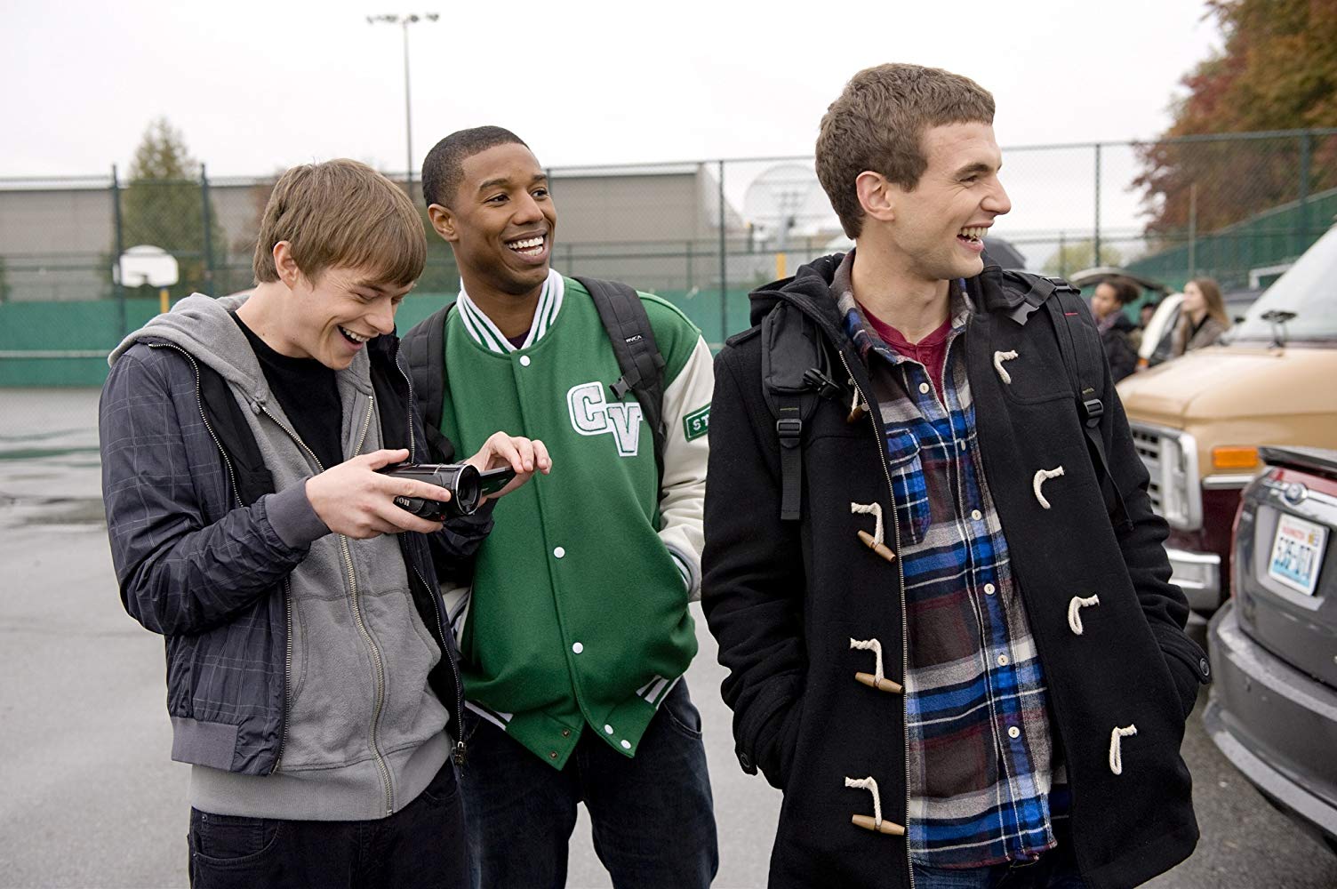 Three teens with a video camera - (l to r) Dane DeHaan, Michael B. Jordan and Alex Russell in Chronicle (2012)