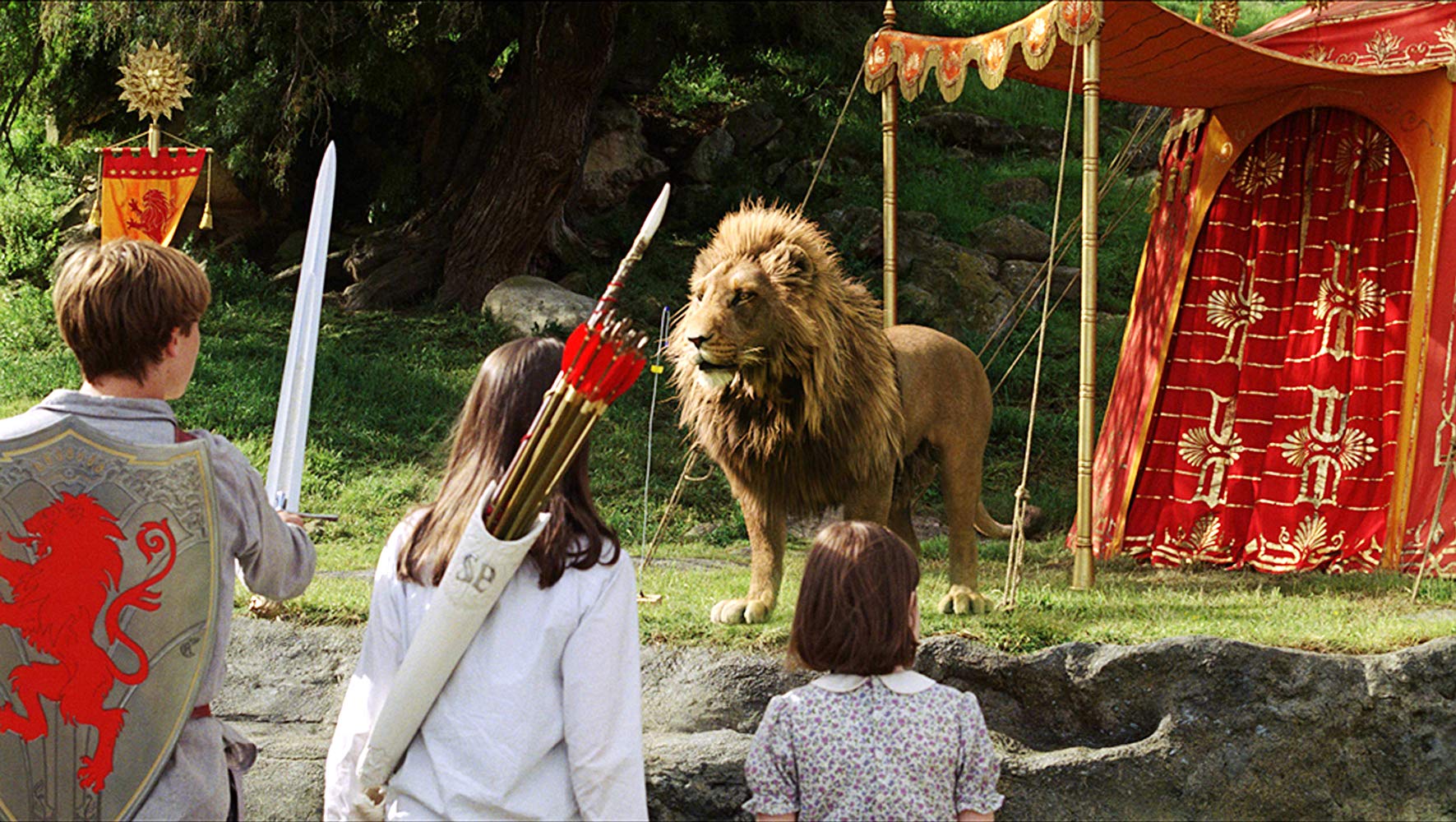 Aslan appears before the children in The Chronicles of Narnia: The Lion, The Witch and the Wardrobe (2005)