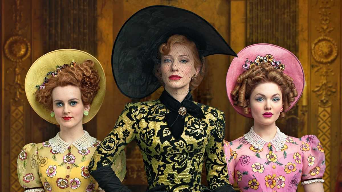 The Wicked Stepmother (Cate Blanchett) and Wicked Stepsisters )Sophie McShera and Holliday Grainger) in Cinderella (2015)