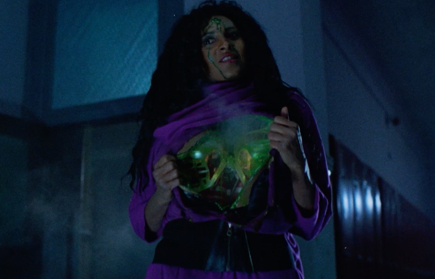Pam Grier as killer android schoolteacher Ms Connors in Class of 1999 (1990)
