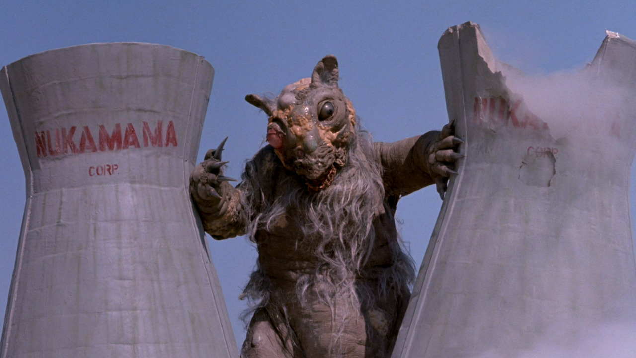 Tromie the giant squirrel in Class of Nuke 'Em High Part II: Subhumanoid Meltdown (1991)