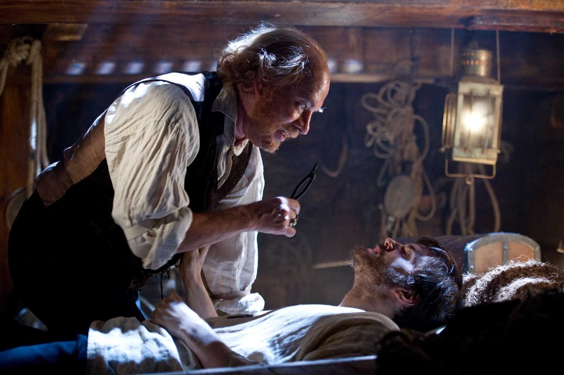 Dr Henry Goose (Tom Hanks) and Adam Ewing (Jim Sturgess) in Cloud Atlas (2012)