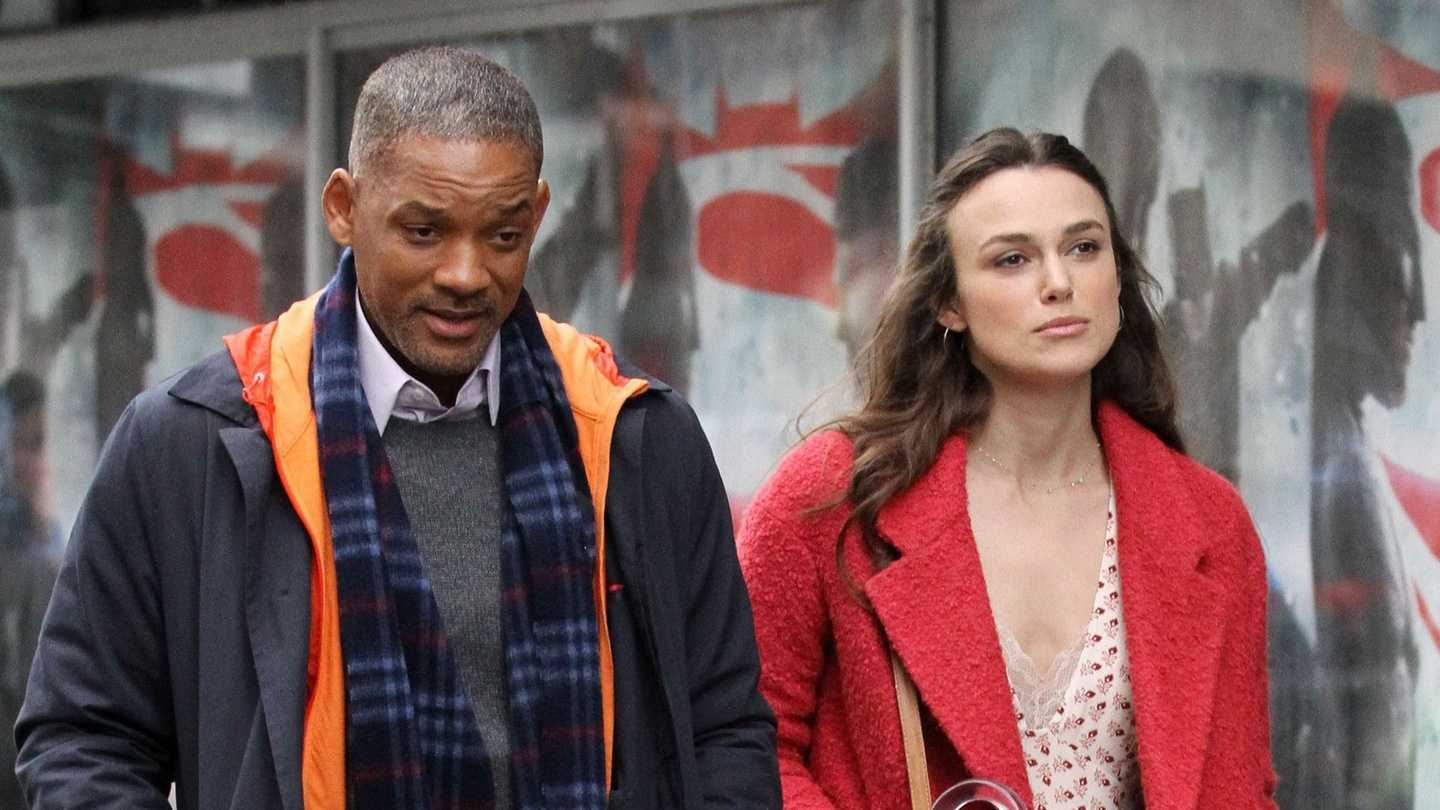 A grief-stricken Will Smith with Keira Knightley as Claire 