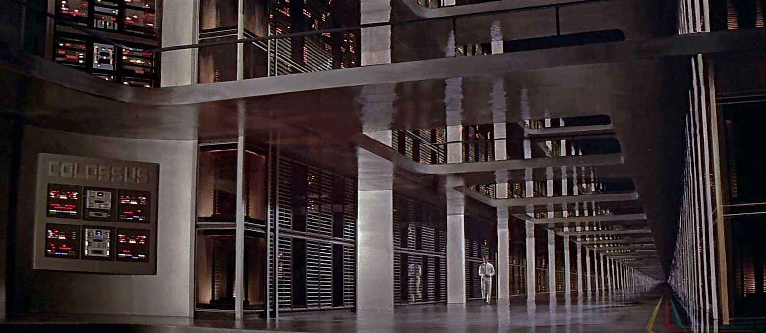 Charles Forbin (Eric Braeden) walks through the interior of the super-computer Colossus in Colossus: The Forbin Project (1969)