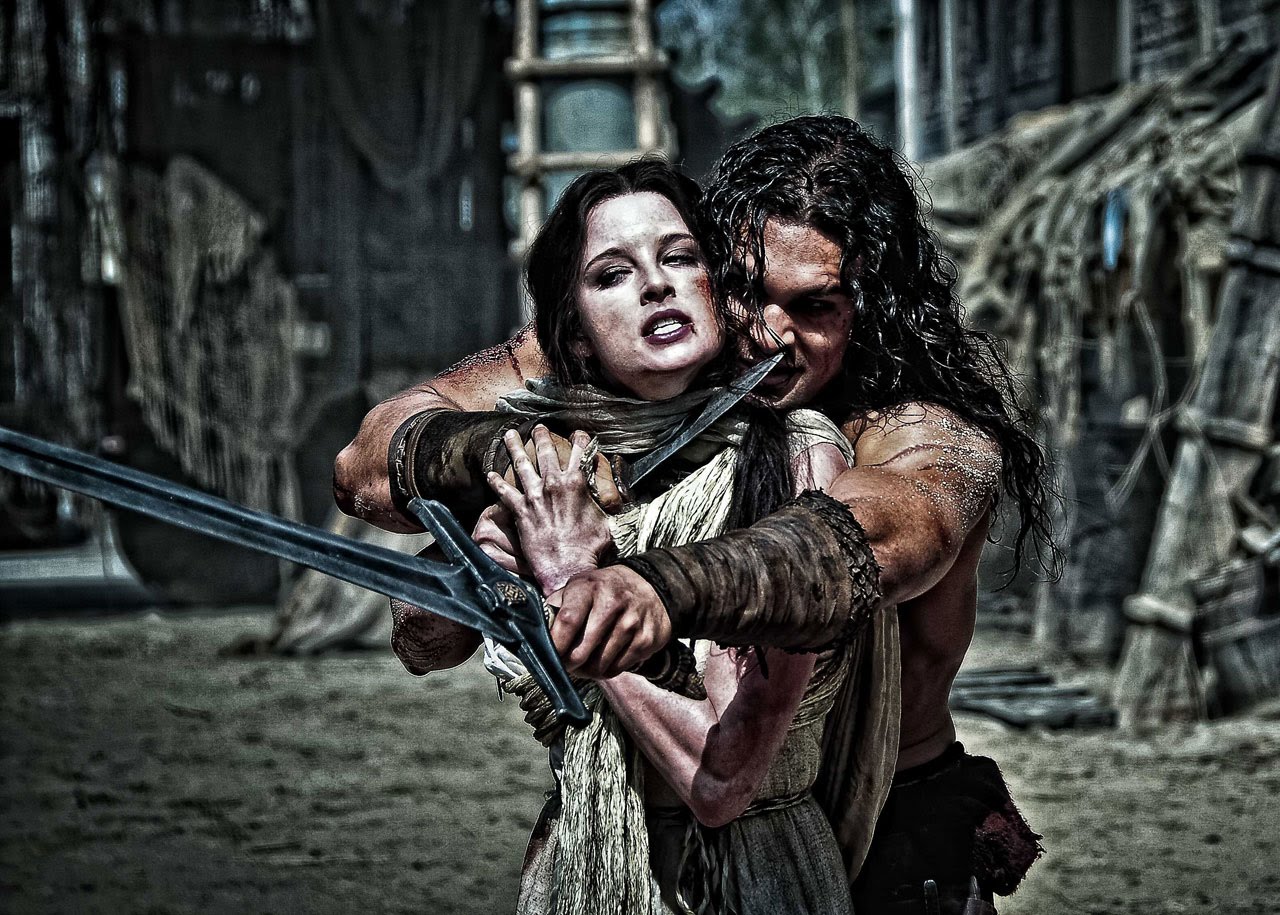 Conan (Jason Momoa) with Tamara (Rachel Nichols) in Conan the Barbarian (2011)