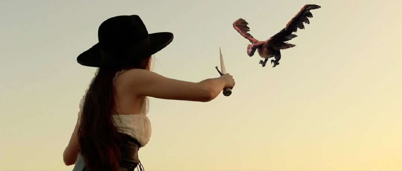 Madelyn Wiley vs pterodactyl in Cowgirls vs Pterodactyls (2021)