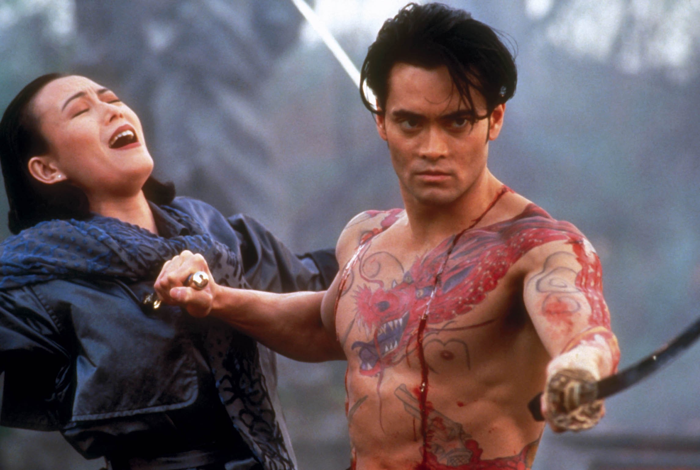 Mark Dacascos, Yoko Shimada in Crying Freeman (1995) poster