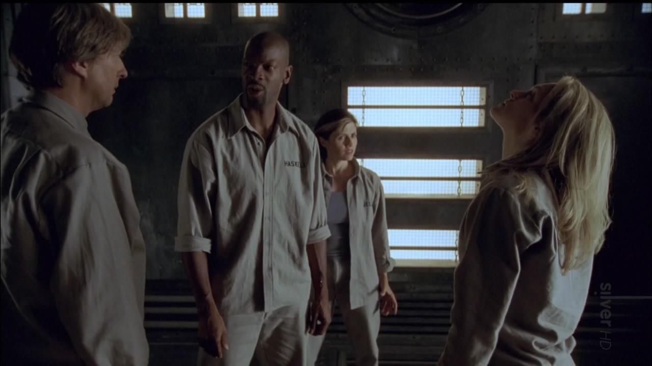 A new group inside the cube - (l to r) Richard McMillan, Martin Roach, Terri Hawkes and Stephanie Moore in Cube Zero (2004)