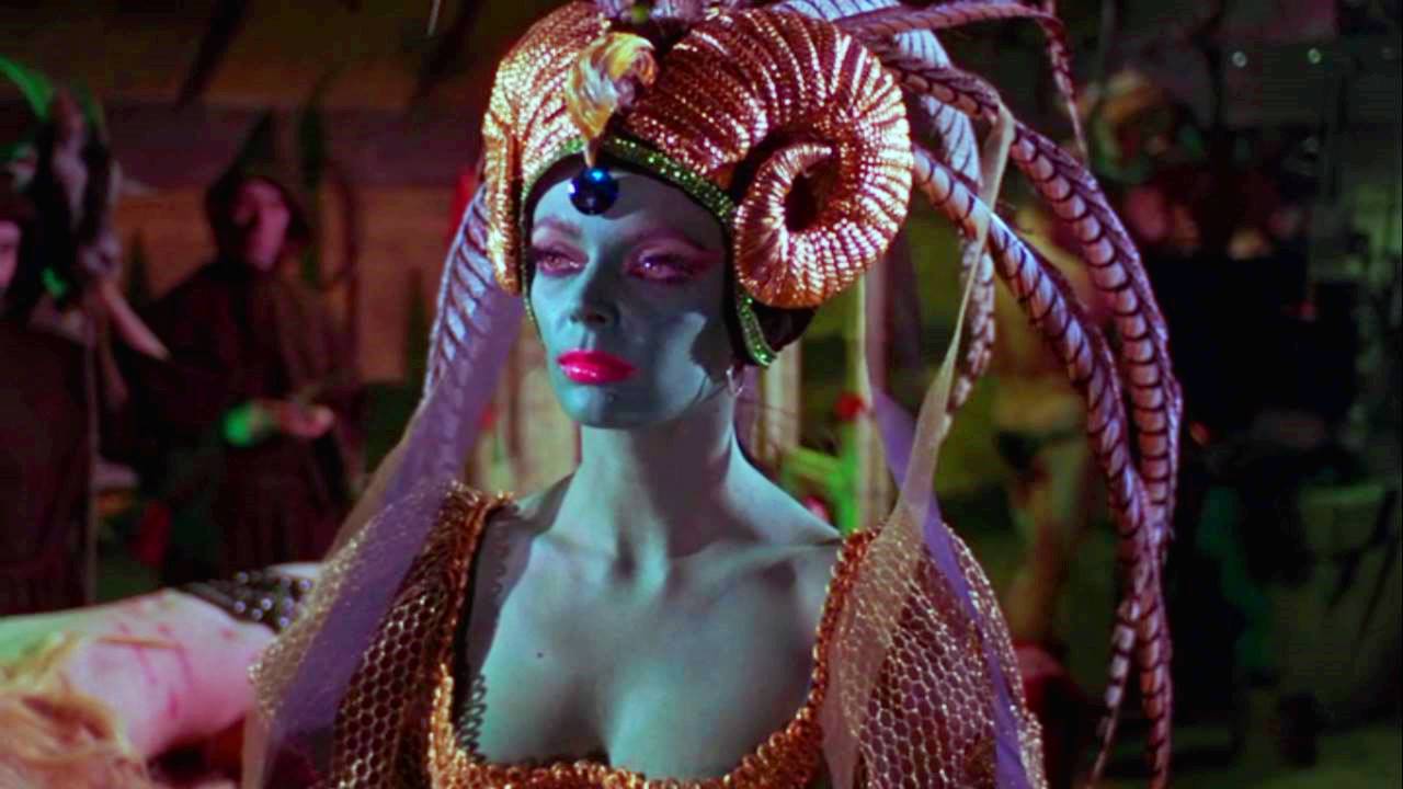 Barbara Steele as the green-skinned witch Lavinia Morley in Curse of the Crimson Altar (1968)