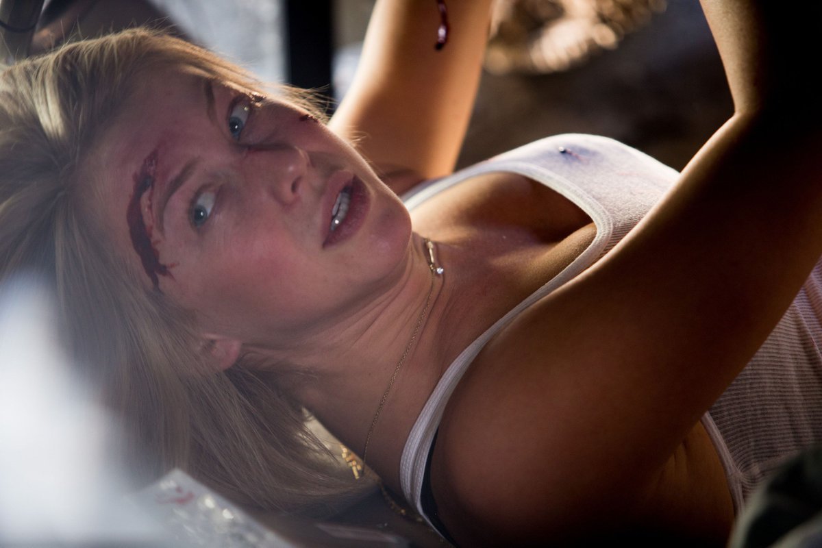Julianne Hough trapped in an overturned SUV in Curve (2015)