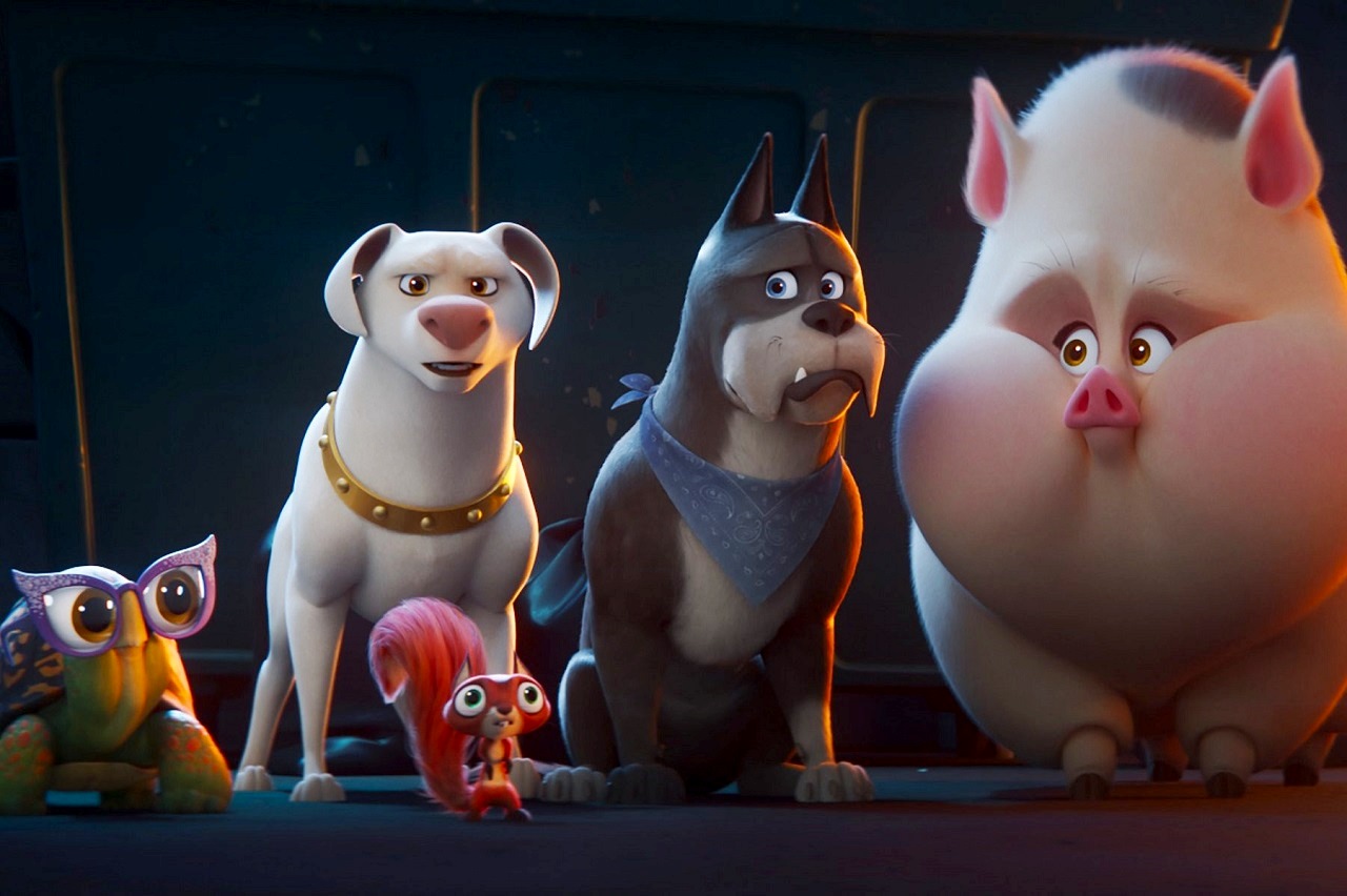 Merton, Chip. Krypto, Ace and DP in DC League of Super Pets (2022)