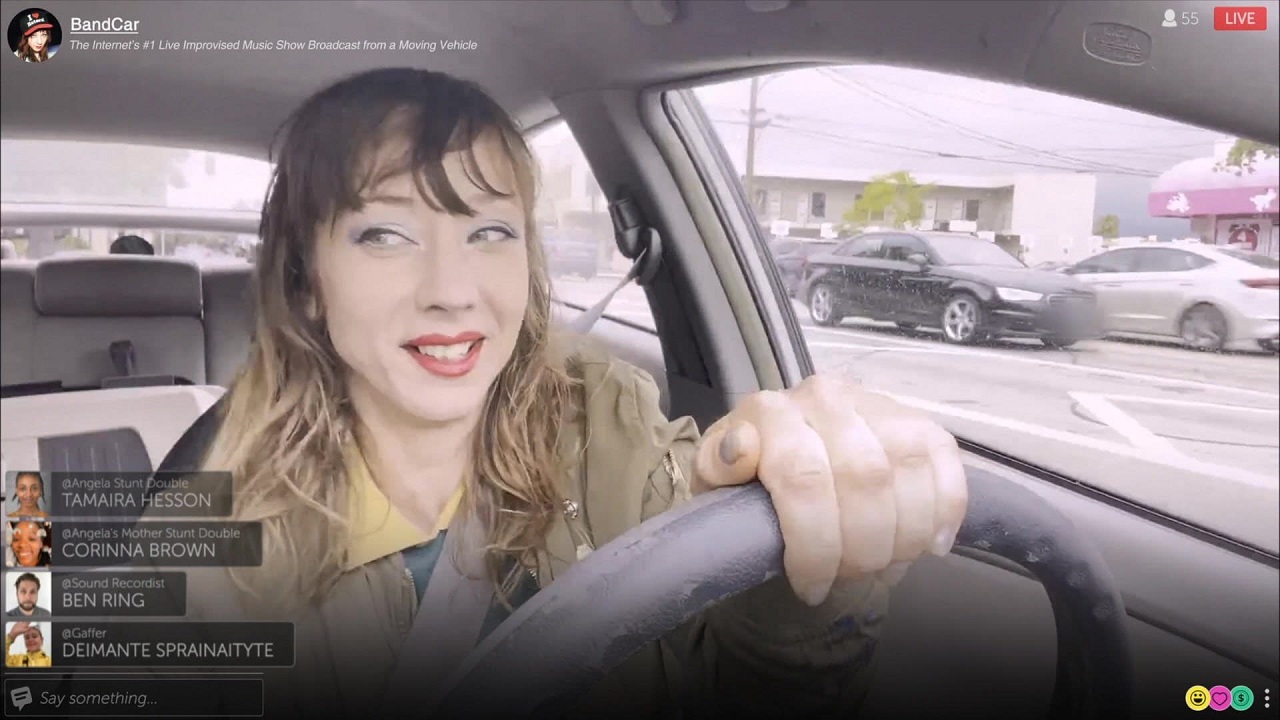 Annie Hardy boadcasts from her car in Dashcam (2021)
