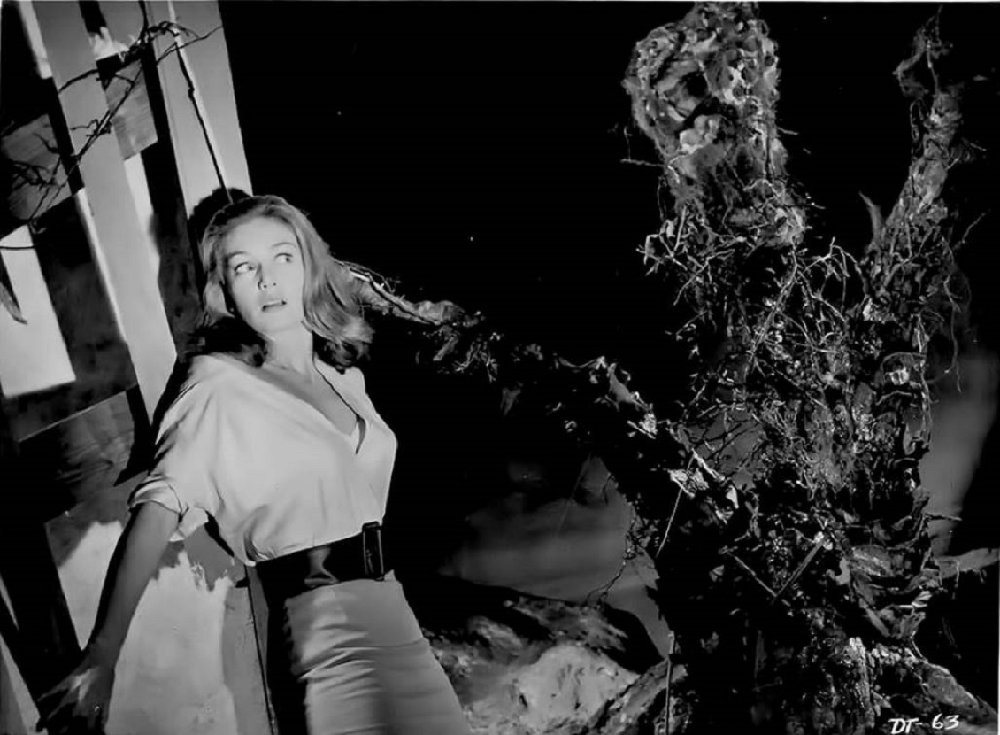 Janette Scott comes under attack by a triffid in The Day of the Triffids (1962)