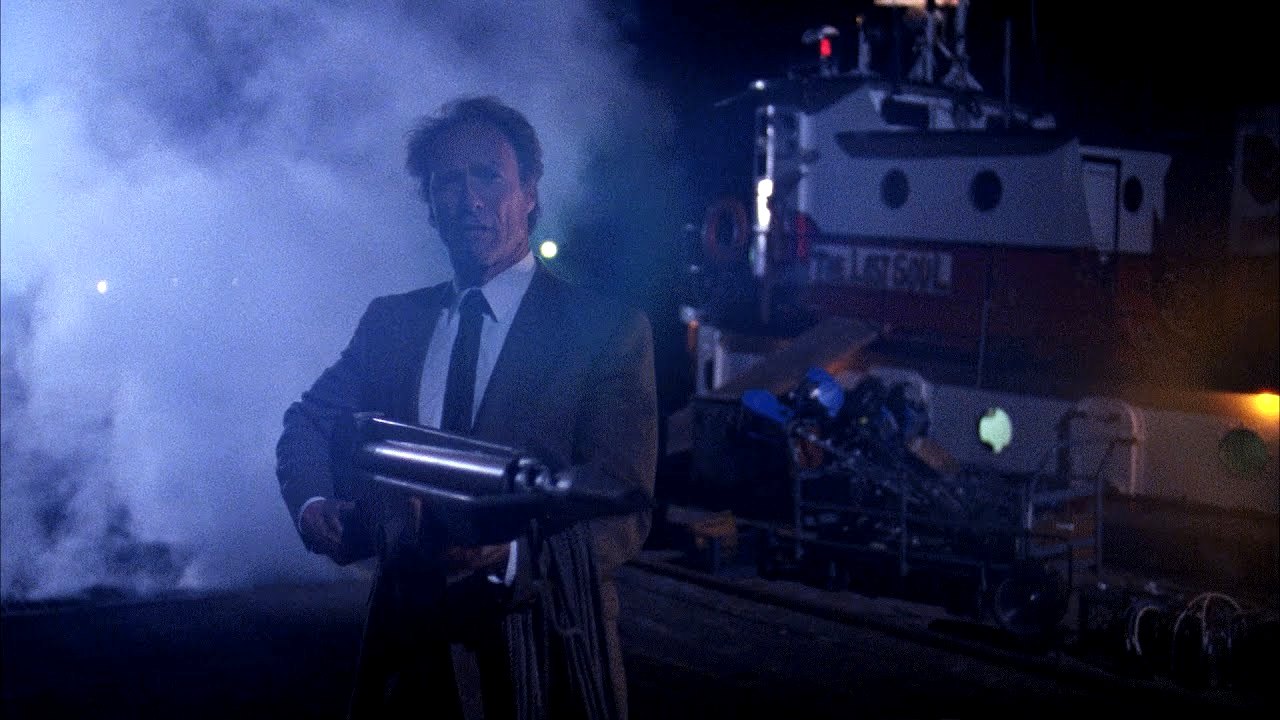 Clint Eastwood back in his fifth outing as Dirty Harry goes all Rambo in The Dead Pool (1988)