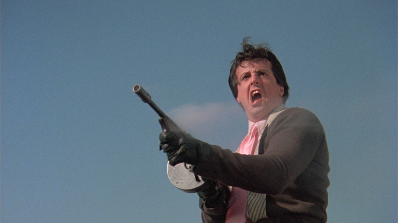 A young unknown Sylvester Stallone a Machine Gun Joe Viterbo in Death Race 2000 (1975)