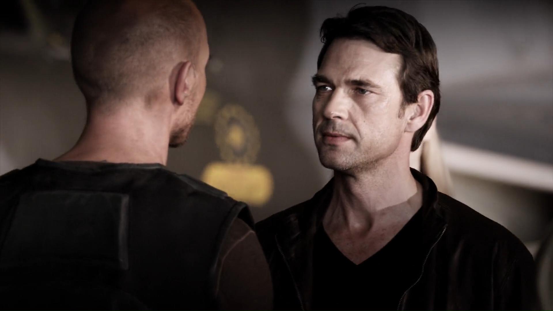 Luke Goss confronts evil warden Dougary Scott in Death Race 3: Inferno (2013)