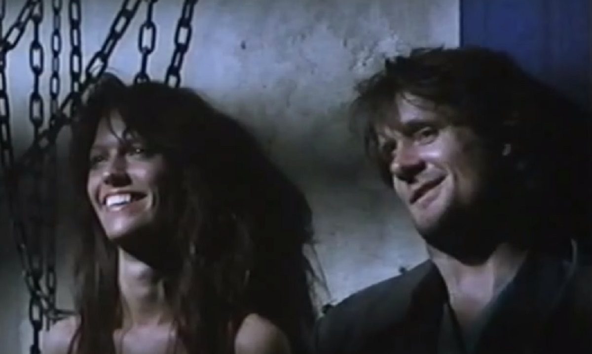 Abductee Samantha Phillips and her possibly alien kidnapper Norbert Weisser in Deceit (1989)